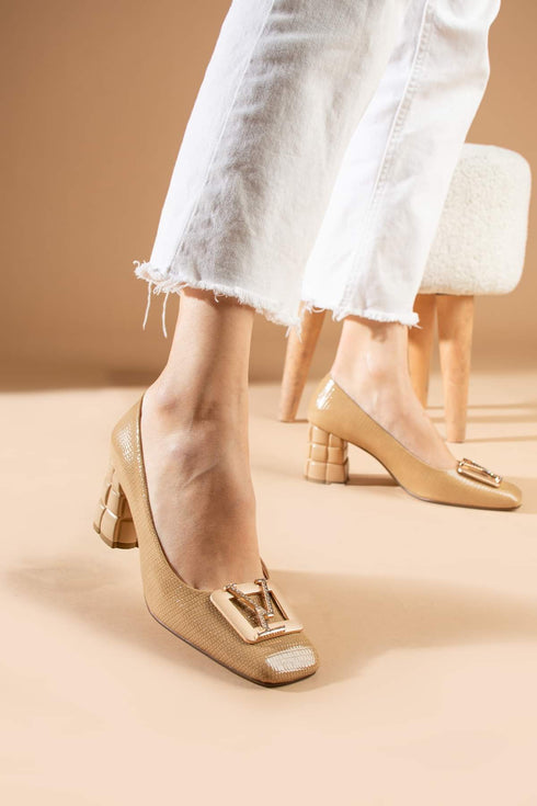 Beige Women's Heeled Shoes
